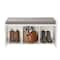 Honey Can Do White Cube Organizer Bench with Shoe Storage and Seat Cushion